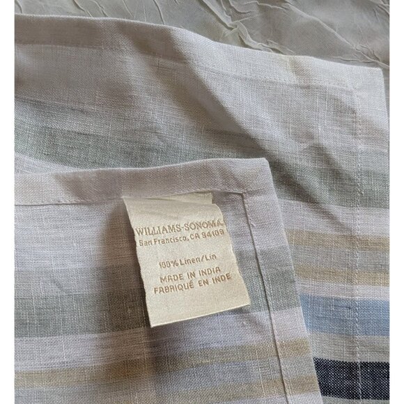 Williams Sonoma Placemats 100% Linen Stripes Kitchen Towel Cloth 14x20 Set Of 2 - Picture 8 of 9